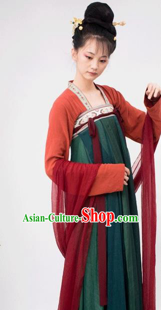 Chinese Traditional Tang Dynasty Palace Attendant Replica Costumes Ancient Court Maid Hanfu Dress for Women