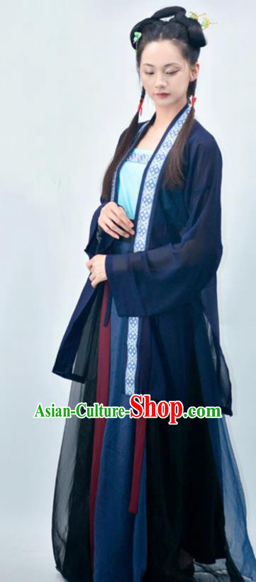 Chinese Traditional Song Dynasty Young Lady Replica Costumes Ancient Maidservants Hanfu Dress for Women