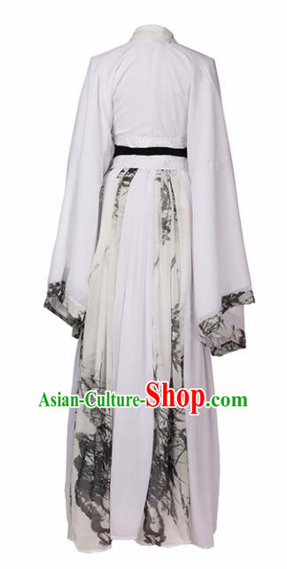 Chinese Ancient Cosplay Game Fairy Swordsman White Dress Traditional Hanfu Imperial Consort Costume for Women