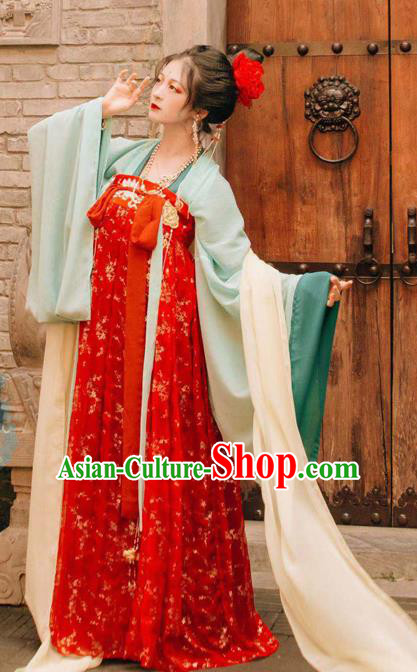 Chinese Traditional Cosplay Princess Red Dress Custom Ancient Tang Dynasty Imperial Consort Costume for Women