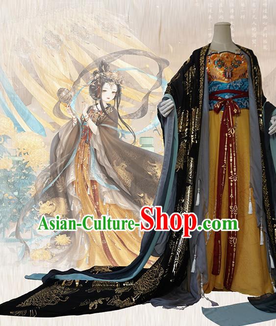 Chinese Traditional Cosplay Court Queen Dress Custom Ancient Tang Dynasty Imperial Consort Costume for Women