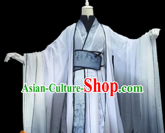 Custom Chinese Ancient Cosplay Taoist Priest Clothing Traditional Swordsman Royal Highness Costume for Men