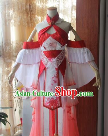 Chinese Traditional Cosplay Young Heroine Dress Custom Ancient Fairy Swordswoman Costume for Women