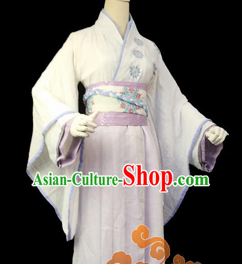 Traditional Chinese Cosplay Female Knight White Dress Ancient Swordswoman Costume for Women