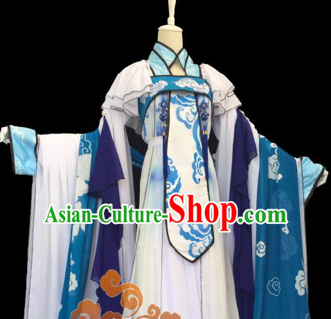 Traditional Chinese Cosplay Court Lady Princess White Dress Ancient Swordswoman Costume for Women