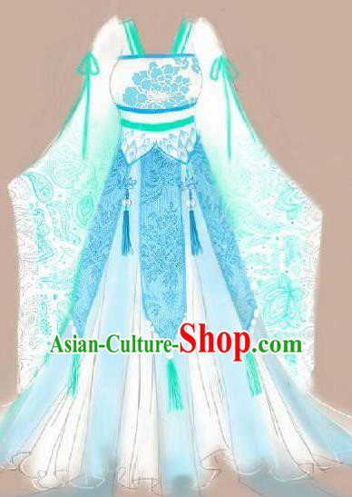 Traditional Chinese Cosplay Palace Princess Dress Ancient Court Lady Swordswoman Costume for Women