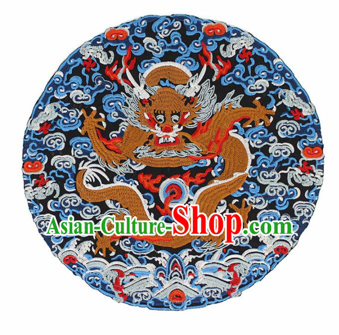 Chinese Ancient Handmade Embroidered Cloud Dragon Patch Traditional Embroidery Appliqu Craft for Women