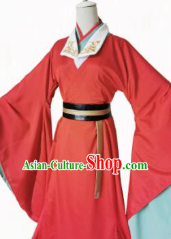 Chinese Ancient Cosplay Swordsman Red Clothing Custom Traditional Royal Prince Costume fro Men