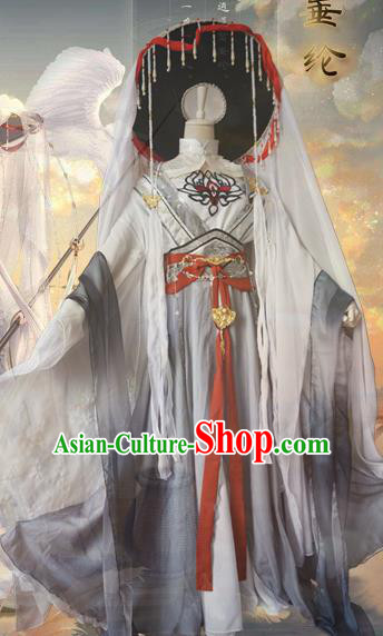 Chinese Traditional Cosplay Swordswoman Taoist Nun Dress Custom Ancient Fairy Costume for Women