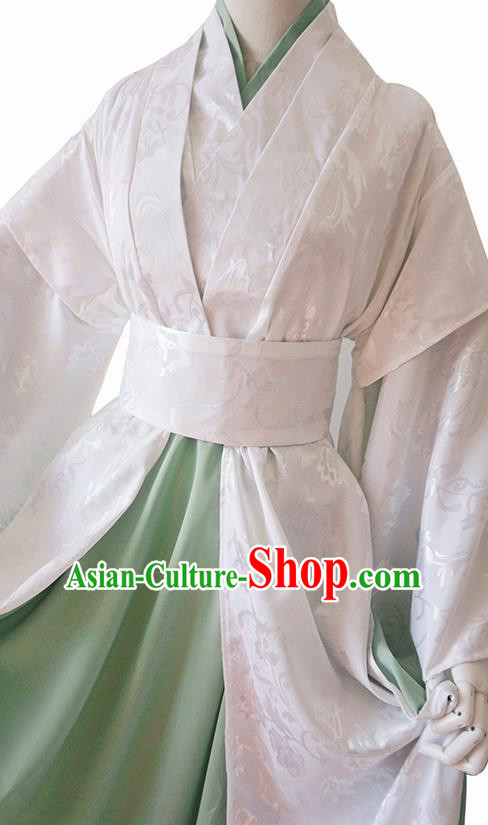 Chinese Traditional Cosplay Swordswoman White Dress Custom Ancient Fairy Princess Costume for Women