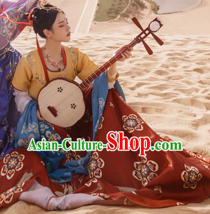 Ancinet Chinese Tang Dynasty Imperial Consort Hanfu Dress Traditional Flying Apsaras Dance Replica Costumes for Women