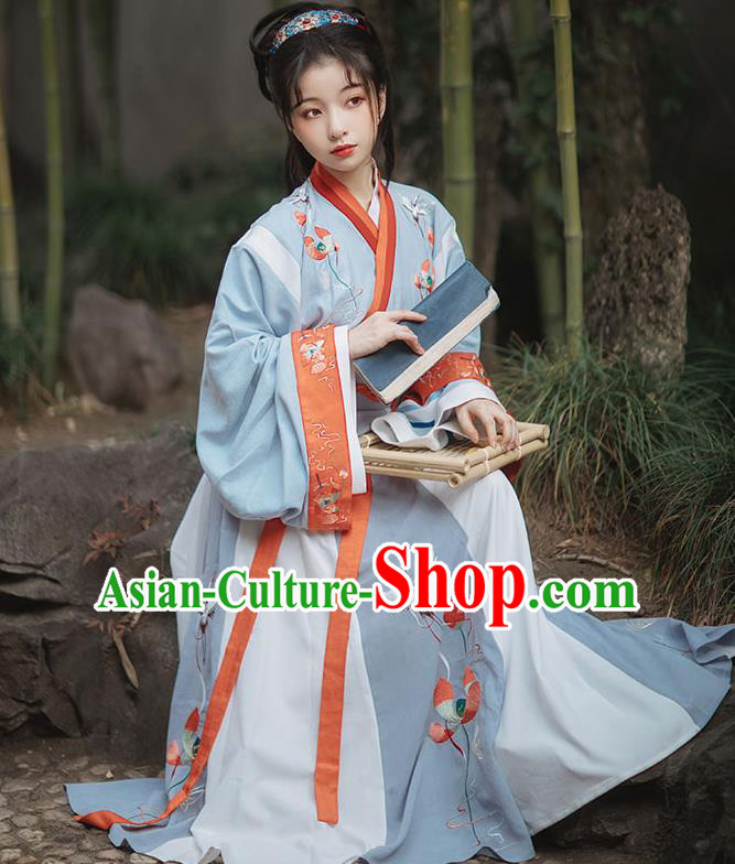 Ancinet Chinese Court Princess Hanfu Dress Traditional Jin Dynasty Imperial Consort Replica Costumes for Women