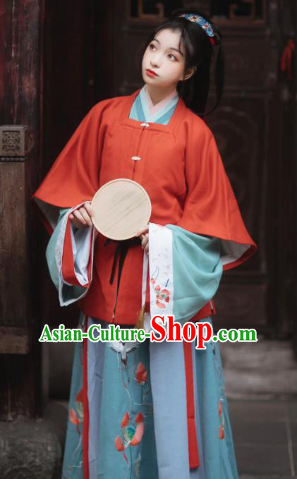 Ancinet Chinese Palace Princess Hanfu Dress Traditional Ming Dynasty Court Lady Replica Costumes for Women