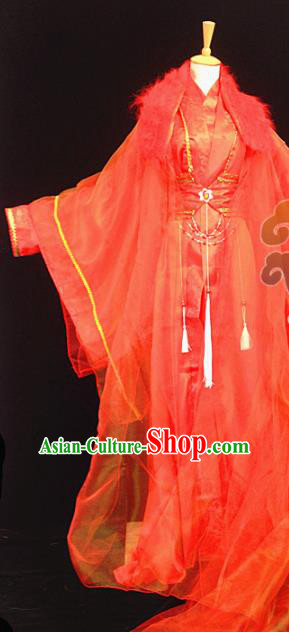 Custom Chinese Ancient Prince Nobility Childe Wedding Red Clothing Traditional Cosplay Swordsman Costume for Men