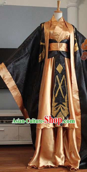 Custom Chinese Ancient Royal Prince King Clothing Traditional Cosplay Emperor Swordsman Costume for Men