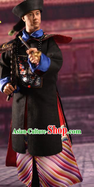 Chinese Ancient Manchu Official Clothing Traditional Qing Dynasty Officer Prince Costumes Complete Set for Men