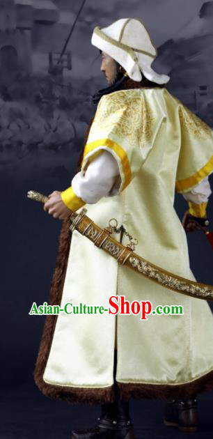 Chinese Ancient Emperor Clothing Traditional Yuan Dynasty King Costumes Complete Set for Men