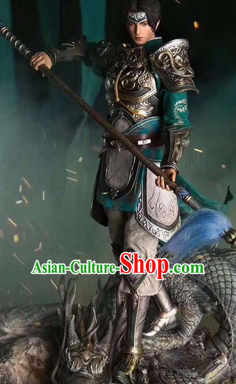 Chinese Ancient Cosplay General Armor and Helmet Traditional Military Officer Costumes Complete Set for Men