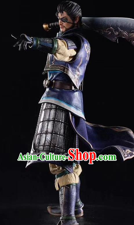 Chinese Ancient Cosplay General Xia Houdun Armor and Helmet Traditional Military Officer Costumes Complete Set for Men