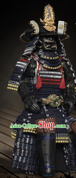 Japanese Ancient Warrior Imperator Armor and Helmet Traditional Asian Japan General Samurai Costumes Complete Set for Men