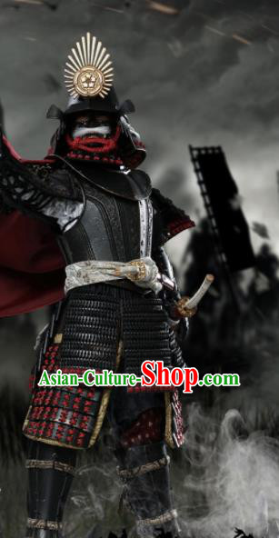 Japanese Ancient Warrior Oda Nobunaga Armor and Helmet Traditional Asian Japan General Samurai Costumes Complete Set for Men