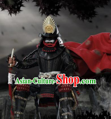 Japanese Ancient Warrior Oda Nobunaga Armor and Helmet Traditional Asian Japan General Samurai Costumes Complete Set for Men