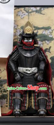 Japanese Ancient Warrior Oda Nobunaga Armor and Helmet Traditional Asian Japan General Samurai Costumes Complete Set for Men