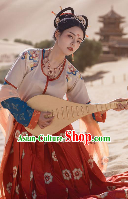 Chinese Ancient Dunhuang Flying Apsaras Dance Hanfu Dress Traditional Tang Dynasty Court Lady Costumes for Women