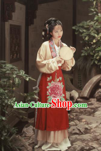 Traditional Chinese Ming Dynasty Nobility Lady Hanfu Dress Ancient Court Maid Replica Costumes for Women