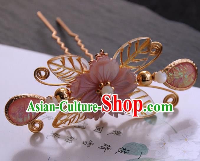 Chinese Ancient Princess Shell Hair Clip Hairpins Traditional Handmade Hanfu Hair Accessories for Women