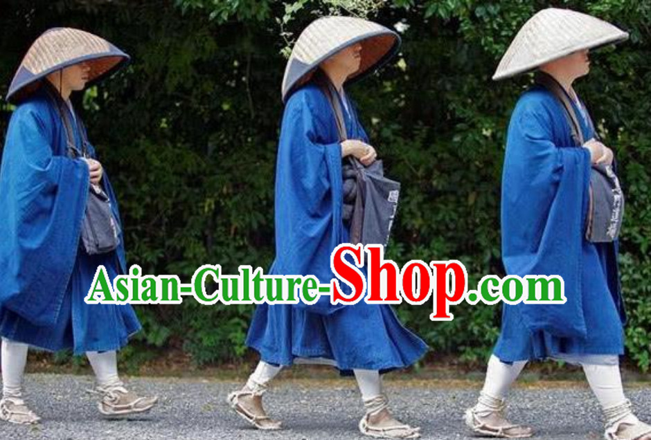 Ancient Asian Japanese Blue Shinto Enlightenment Robes