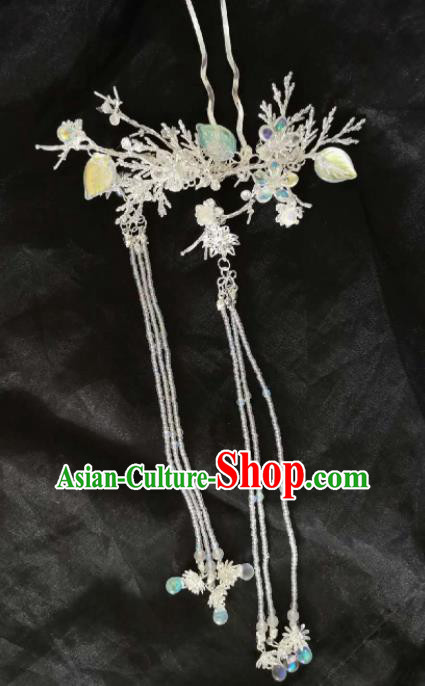 Chinese Ancient Princess Pine Tassel Hairpins Traditional Handmade Hanfu Hair Accessories for Women