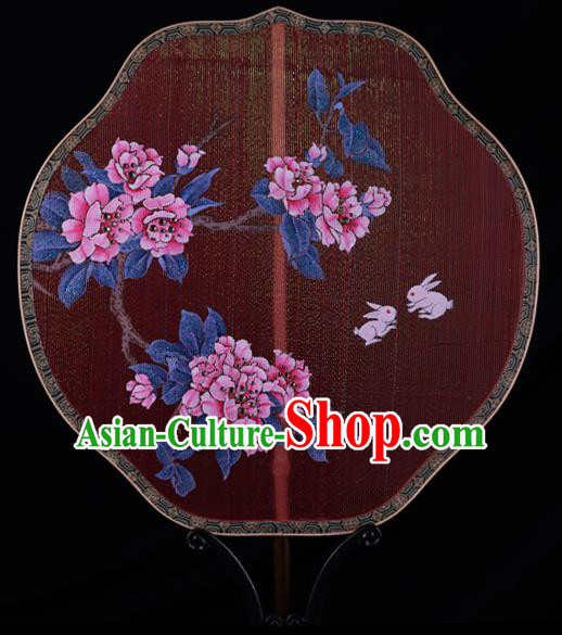 Chinese Ancient Court Red Palace Fans Traditional Hanfu Wedding Fan for Women