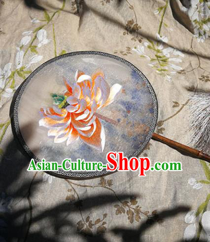 Chinese Ancient Court Embroidered Palace Fans Traditional Hanfu Wedding Silk Fan for Women