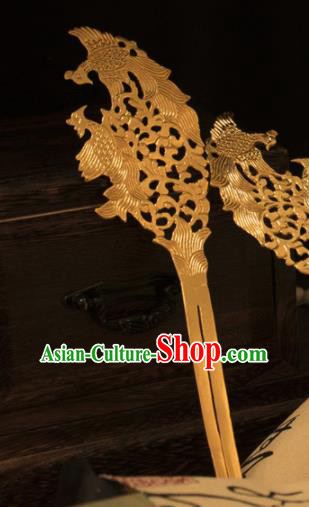 Ancient Chinese Ming Dynasty Golden Hairpins Traditional Hanfu Court Hair Accessories for Women