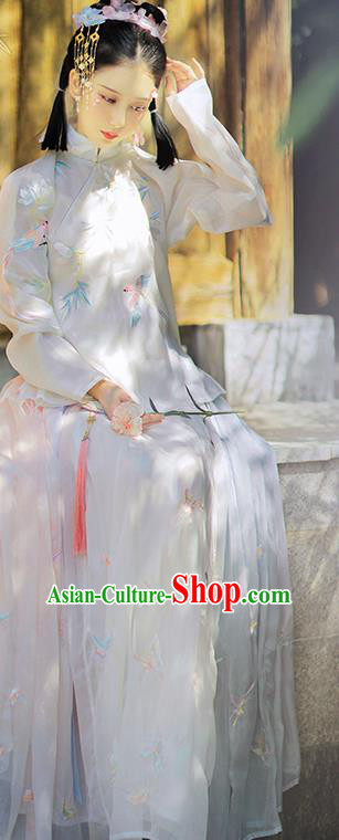 Traditional Chinese Ming Dynasty Hanfu Dress Ancient Nobility Lady Replica Costumes for Women