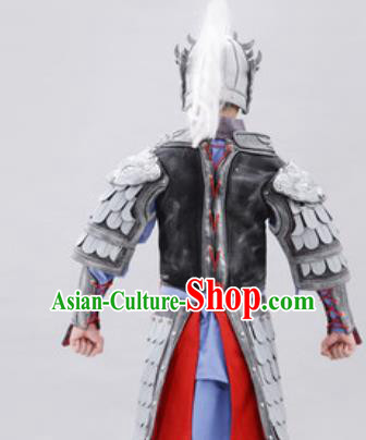 Traditional Chinese Ancient Drama General Costumes Chinese Han Dynasty Warrior Helmet and Armour for Men
