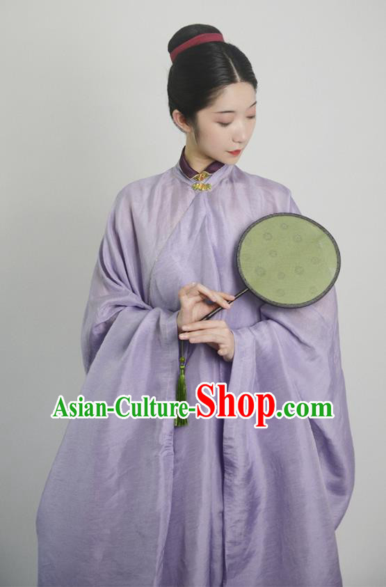 Traditional Chinese Ming Dynasty Young Mistress Purple Hanfu Dress Ancient Nobility Lady Replica Costumes for Women