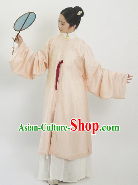 Traditional Chinese Ming Dynasty Rich Dowager Pink Hanfu Dress Ancient Nobility Lady Replica Costumes for Women