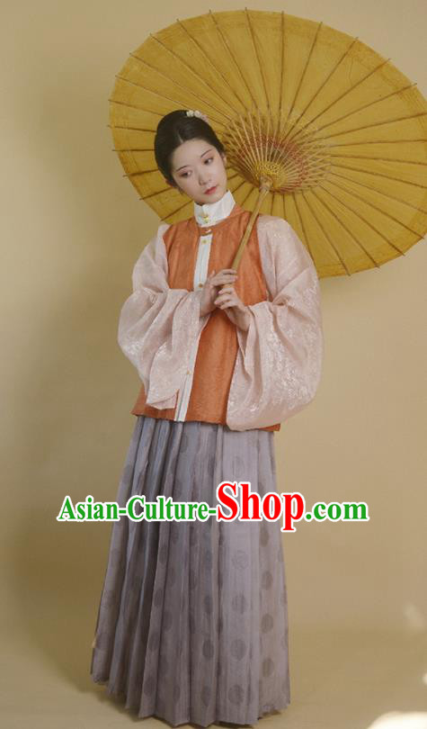 Traditional Chinese Ming Dynasty Noble Girl Hanfu Dress Ancient Drama Aristocratic Lady Replica Costumes for Women