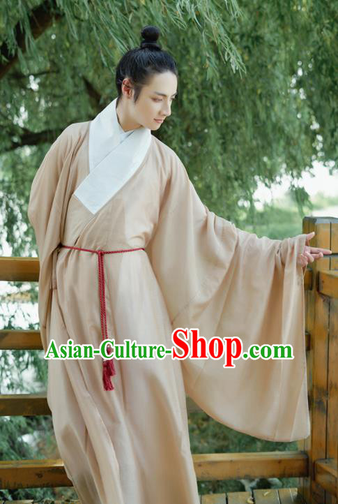 Traditional Chinese Ming Dynasty Childe Robe Ancient Drama Scholar Taoist Priest Replica Costumes for Men