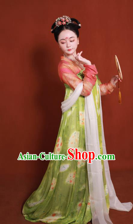 Traditional Chinese Tang Dynasty Palace Lady Hanfu Dress Ancient Drama Imperial Consort Dance Replica Costumes for Women