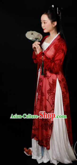 Traditional Chinese Song Dynasty Aristocratic Mistress Hanfu Dress Ancient Drama Geisha Replica Costumes for Women