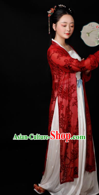 Traditional Chinese Song Dynasty Aristocratic Mistress Hanfu Dress Ancient Drama Geisha Replica Costumes for Women