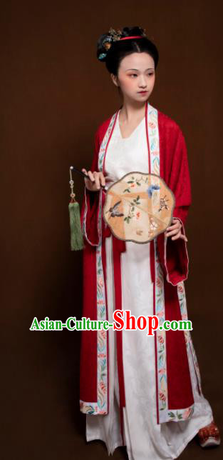 Traditional Chinese Song Dynasty Aristocratic Lady Embroidered Hanfu Dress Ancient Drama Dowager Replica Costumes for Women