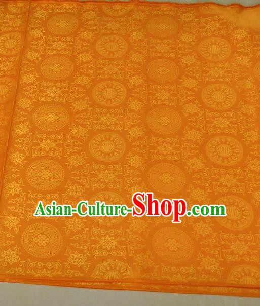 Asian Chinese Traditional Buddhism Pattern Design Golden Brocade Fabric Tibetan Robe Silk Material