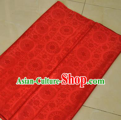 Asian Chinese Buddhism Traditional Lucky Pattern Design Red Brocade Fabric Tibetan Robe Silk Material