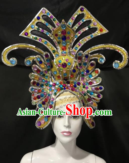 Customized Halloween Carnival Colorful Hair Accessories Brazil Parade Samba Dance Headpiece for Women