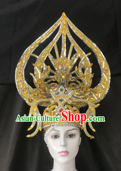 Customized Halloween Carnival Stage Show Giant Hair Accessories Brazil Parade Samba Dance Headpiece for Women