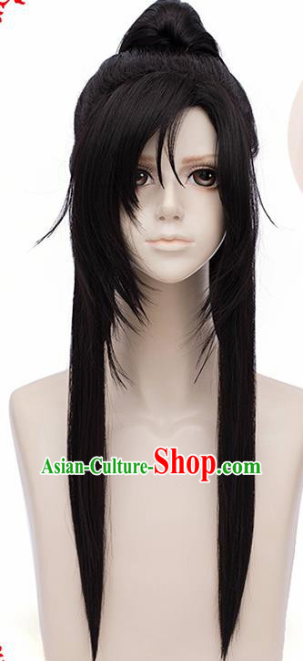 Customized Chinese Cosplay Young Hero Wigs Ancient Swordsman Hair Accessories Wig Sheath